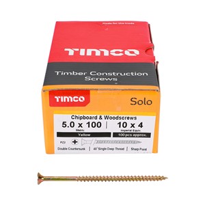 Solo Woodscrew PZ2 CSK-ZYP 5.0x100mm (100)