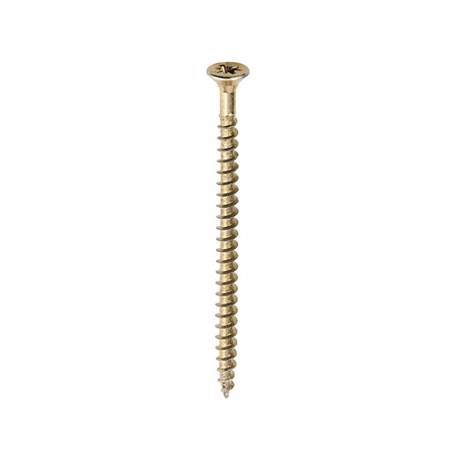 A single thread woodscrew mainly used in various types of timber and man-made boards or into masonry with the use of a plastic plug.

• Double countersunk reduces the likelihood of head shear and assists completion of countersinking
• Wax lubricated to enhance screw insertion time, extra driving torque and resistance to corrosion
• 40&#176; deep single thread to provide a secure fixing with high pull-out resistance
• 25&#176; sharp point and single lead for a fast start and improved thread acceptance
• All sizes up to and including 75mm are fully threaded and lengths 80mm and above all have 70mm thread length