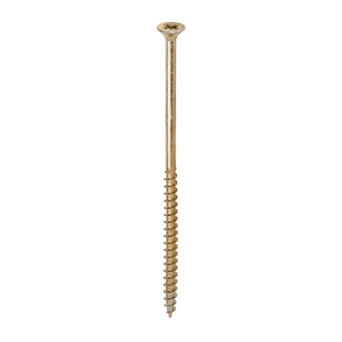 A single thread woodscrew mainly used in various types of timber and man-made boards or into masonry with the use of a plastic plug.

• Double countersunk reduces the likelihood of head shear and assists completion of countersinking
• Wax lubricated to enhance screw insertion time, extra driving torque and resistance to corrosion
• 40&#176; deep single thread to provide a secure fixing with high pull-out resistance
• 25&#176; sharp point and single lead for a fast start and improved thread acceptance
• All sizes up to and including 75mm are fully threaded and lengths 80mm and above all have 70mm thread length