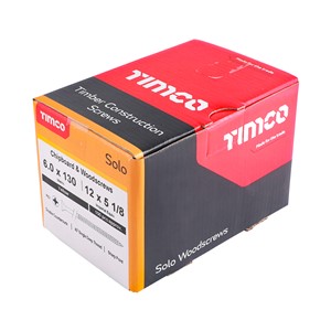 Solo Woodscrew PZ3 CSK-ZYP 6.0x130mm (100)